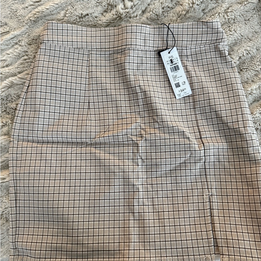 Garage Plaid Tan Skirt